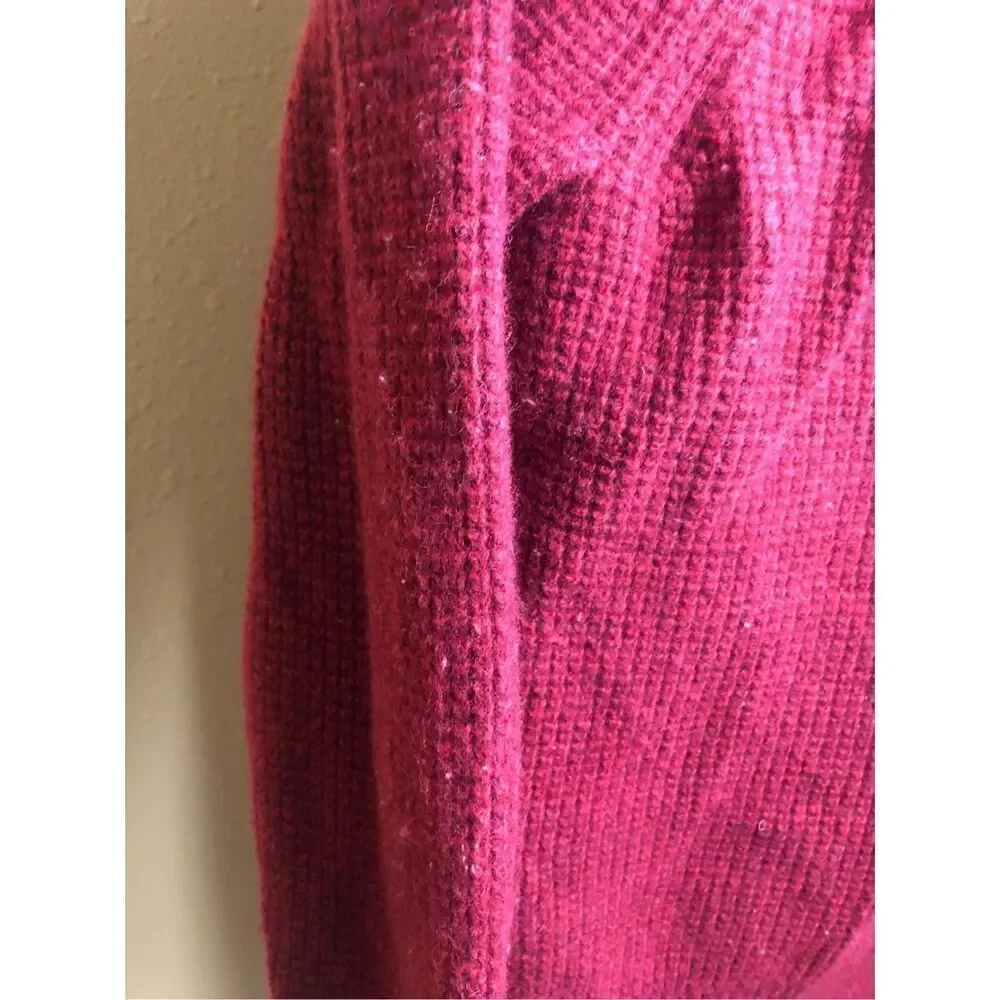 Banana Republic Wool Blend Henley Sweater XL Burgundy Button Neck